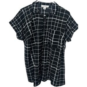 Motherhood Maternity Black and White Button Up Blouse Women's Size Medium